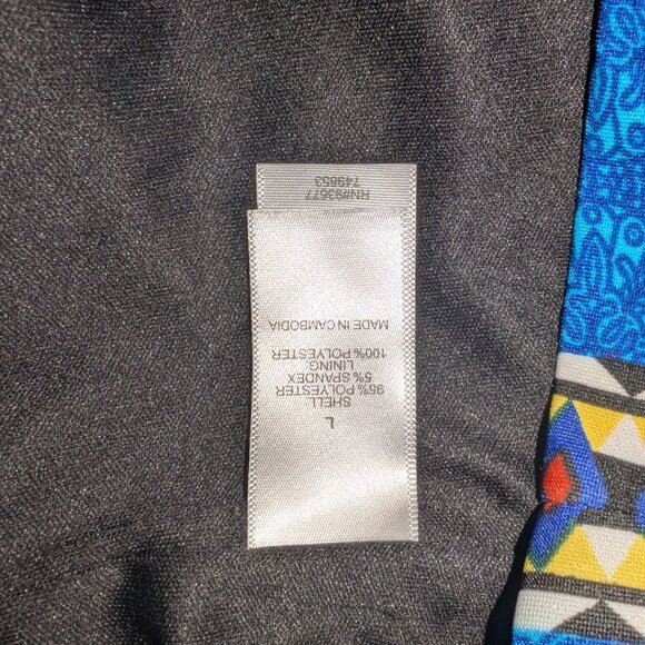 Bisou Bisou Sleeveless Top Multicolor Geometric Design Size L - Picture 6 of 11